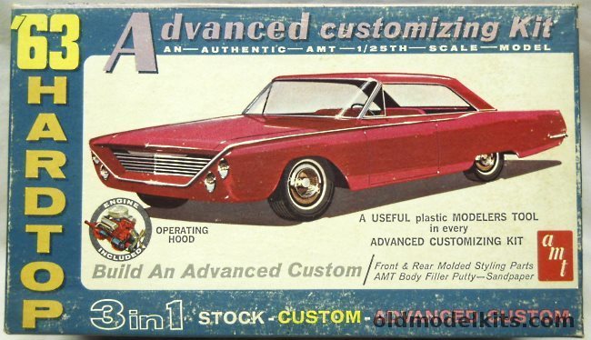 AMT 1/25 1963 Ford Thunderbird Hardtop 3 in 1  - Stock / Custom / Advanced Custom, 6223-200 plastic model kit